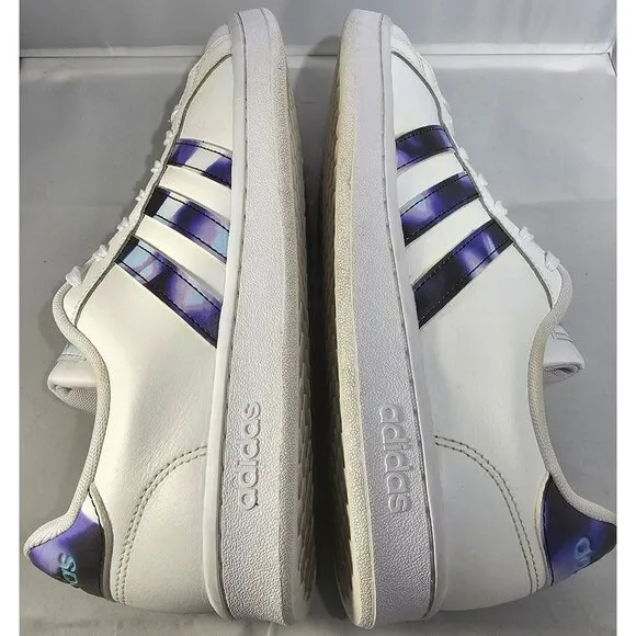 Adidas Women's Grand Court White/Purple Sneakers  Size 10