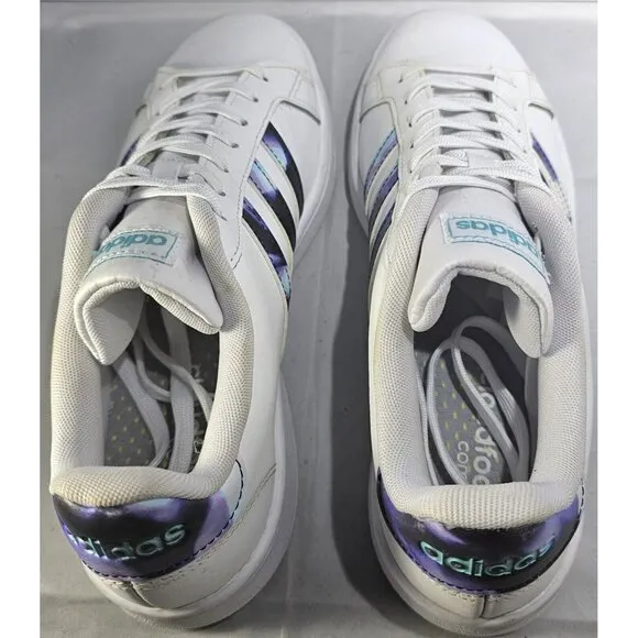 Adidas Women's Grand Court White/Purple Sneakers  Size 10