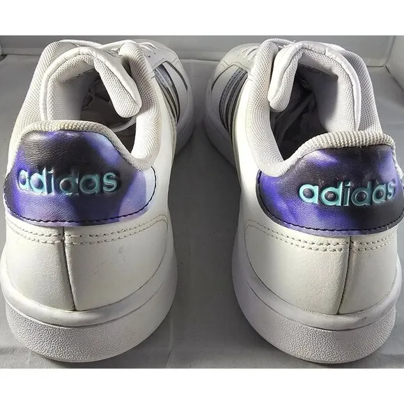 Adidas Women's Grand Court White/Purple Sneakers  Size 10