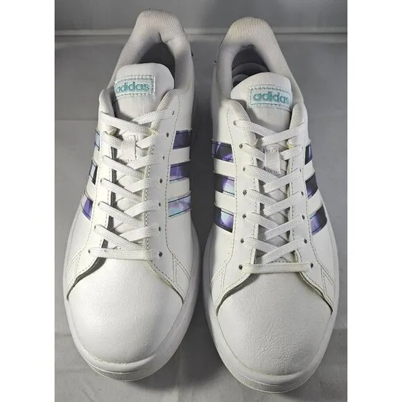 Adidas Women's Grand Court White/Purple Sneakers  Size 10