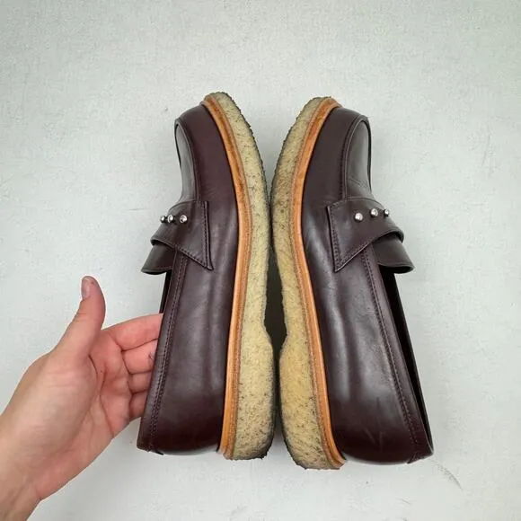 Adieu Paris Burgundy Leather Loafers