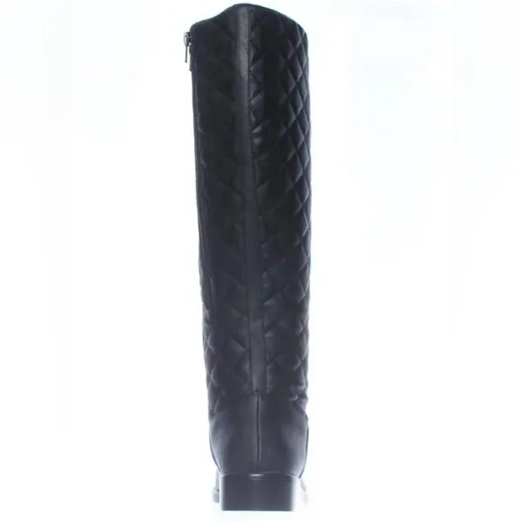 AEROSOLES ESTABLISH WIDE CALF RIDING BOOT WOMEN BLACK QUILTED SIZE 7  (NO BOX )