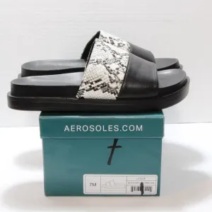 Aerosoles Women's Louie Snake Print Faux Slide Sandals Size 7 NWT