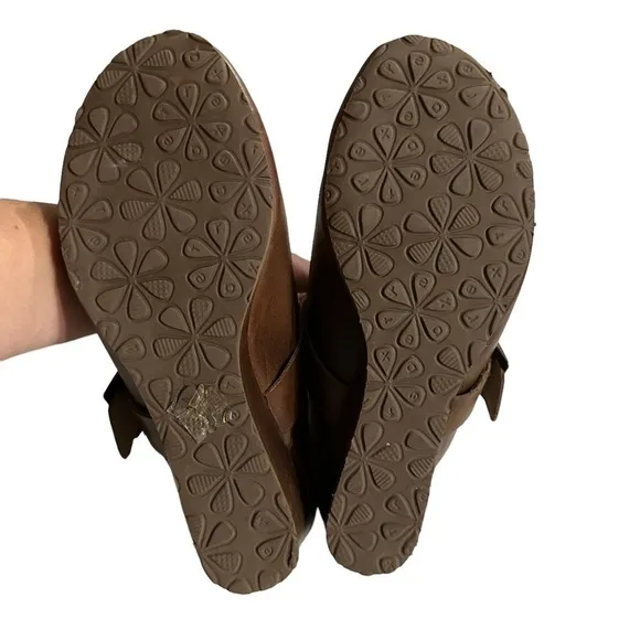 Aetrex Amelia Brown Slip-on Wedge Mule Shoe