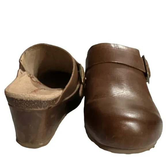 Aetrex Amelia Brown Slip-on Wedge Mule Shoe
