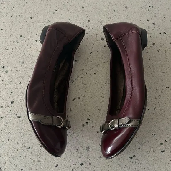 AGL ATILIO GIUSTI LEOMBRUNI Monika Ballerina Flats Leather Cap Toe Size EU 37.5