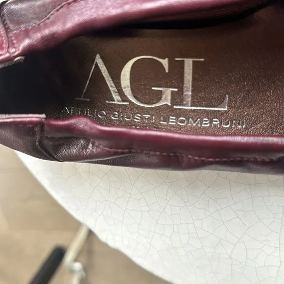 AGL ATILIO GIUSTI LEOMBRUNI Monika Ballerina Flats Leather Cap Toe Size EU 37.5