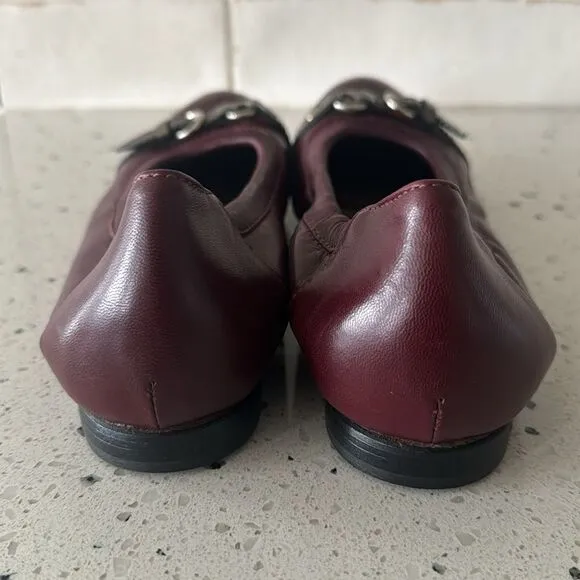 AGL ATILIO GIUSTI LEOMBRUNI Monika Ballerina Flats Leather Cap Toe Size EU 37.5