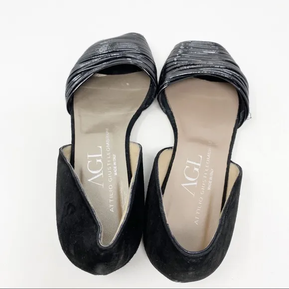 AGL Attilio Giusti Leombruni Black D'Orsay Flats