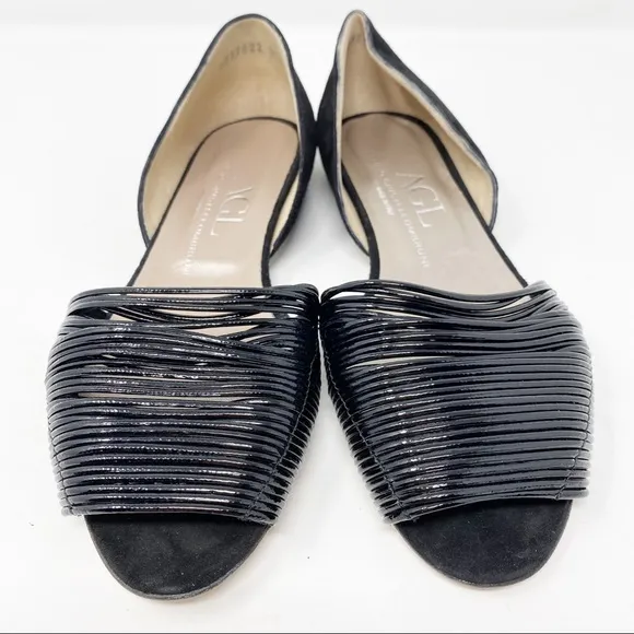 AGL Attilio Giusti Leombruni Black D'Orsay Flats