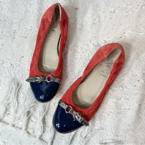 AGL Attilio Giusti Leombruni Flats Red/Blue/Silver Suede and Leather Shoes 7