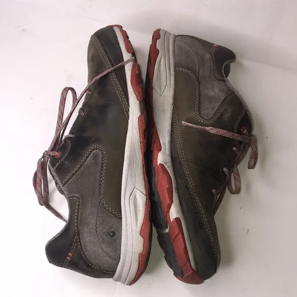 Ahnu Sugar Venture Gray and Brown Suede Leather Low Top Sneakers