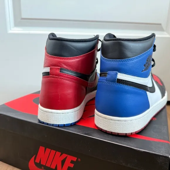 Air Jordan 1 Black and Red High-Top Sneakers Top 3 bred, black toe, royal