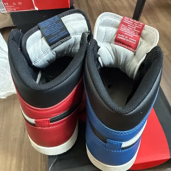 Air Jordan 1 Black and Red High-Top Sneakers Top 3 bred, black toe, royal