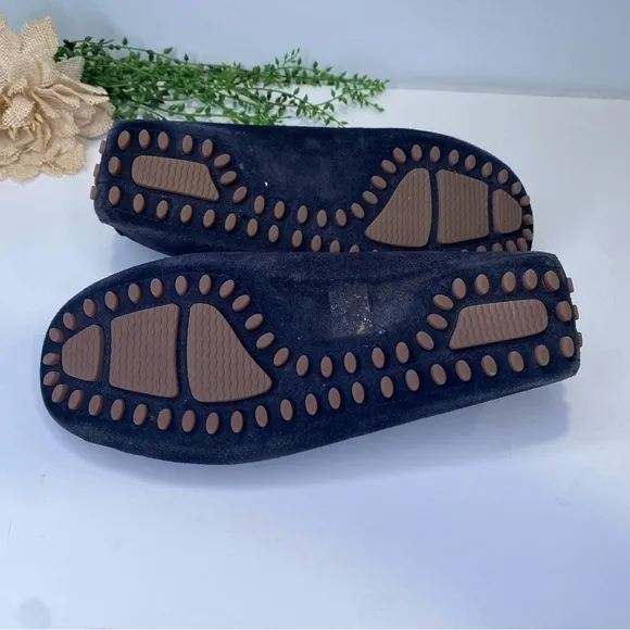 Aldo Blue Suede Driving Moccasin Slip On Loafers Size 9.5M Braided Detail Top