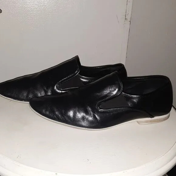 Aldo black leather loafers size 43