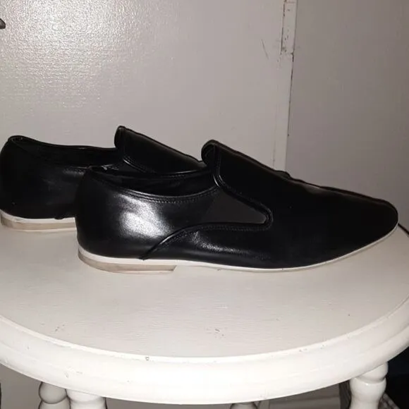Aldo black leather loafers size 43