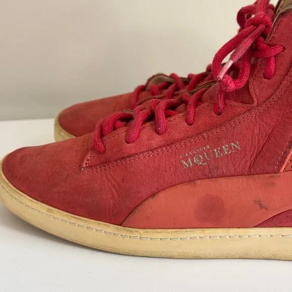 Alexander McQueen x Puma Joustesse Mid II Mens 9 Red Leather Lace Up High Top