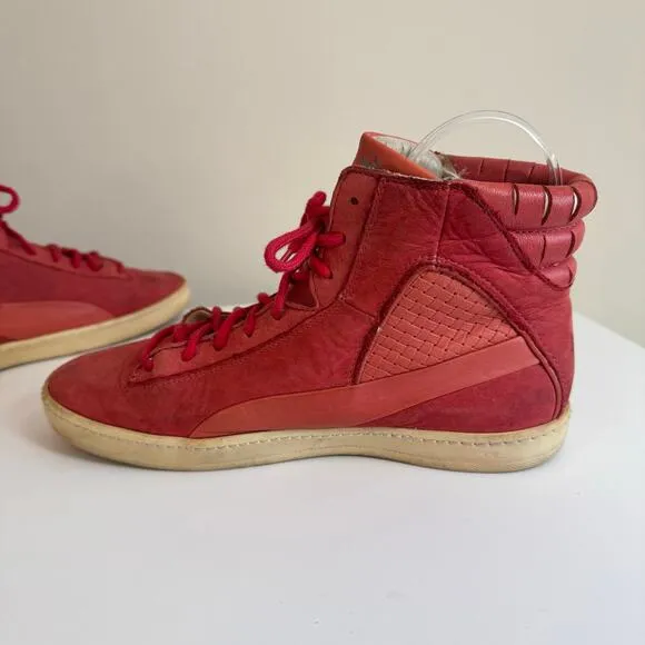 Alexander McQueen x Puma Joustesse Mid II Mens 9 Red Leather Lace Up High Top