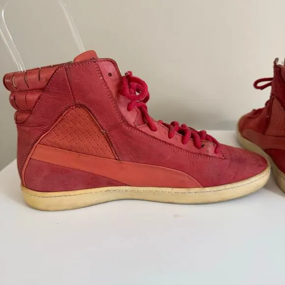 Alexander McQueen x Puma Joustesse Mid II Mens 9 Red Leather Lace Up High Top