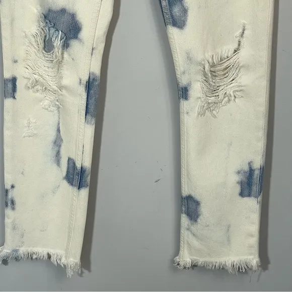 Alexander Wang Cult Side Zip In Bleach Out Jeans Size 25 Distressed High Rise
