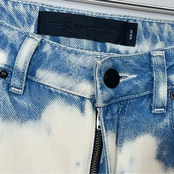 Alexander Wang Cult Side Zip In Bleach Out Jeans Size 25 Distressed High Rise