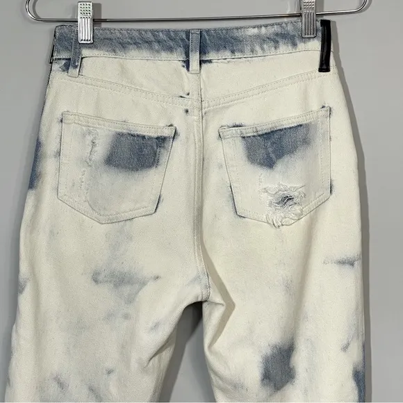 Alexander Wang Cult Side Zip In Bleach Out Jeans Size 25 Distressed High Rise