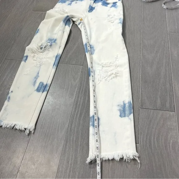 Alexander Wang Cult Side Zip In Bleach Out Jeans Size 25 Distressed High Rise