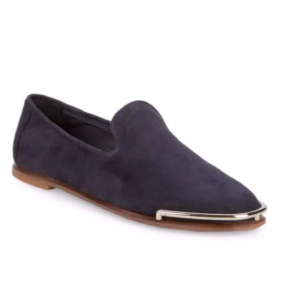 ALEXANDER WANG Metallic Suede Loafers size 9.5 in Dark Navy