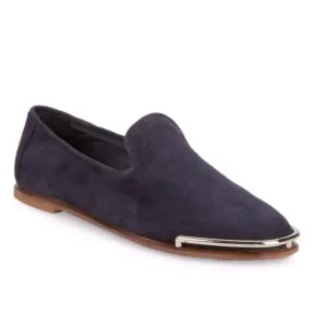 ALEXANDER WANG Metallic Suede Loafers size 9.5 in Dark Navy