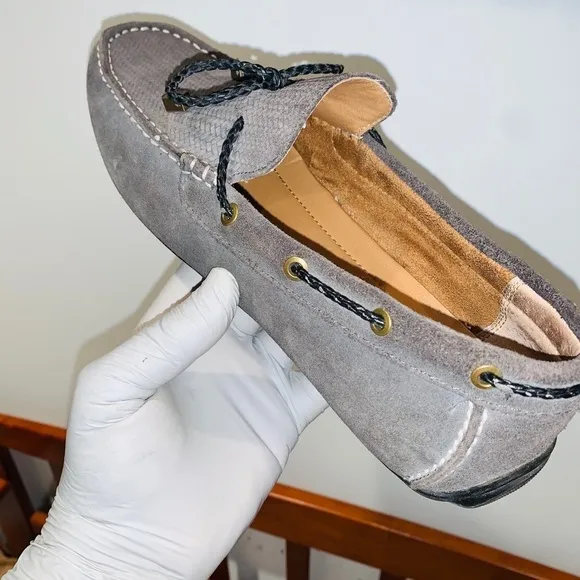 Alfani Cable Suede Grey Loafers.