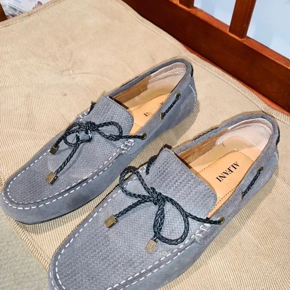 Alfani Cable Suede Grey Loafers.