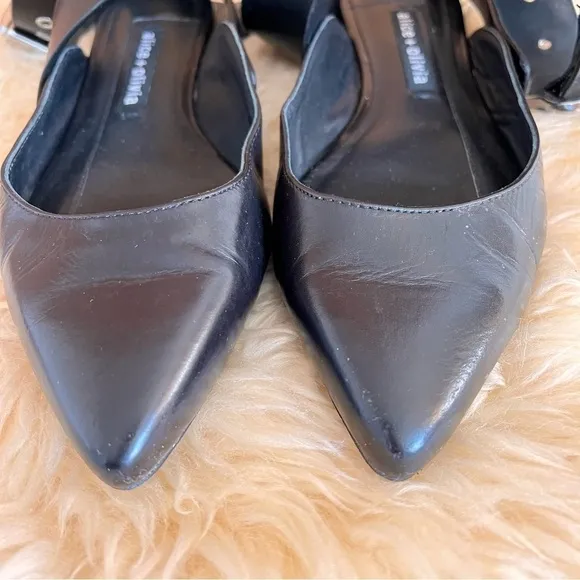 Alice   Olivia Lana Ankle Wrap Black Flats Sz-7.5
