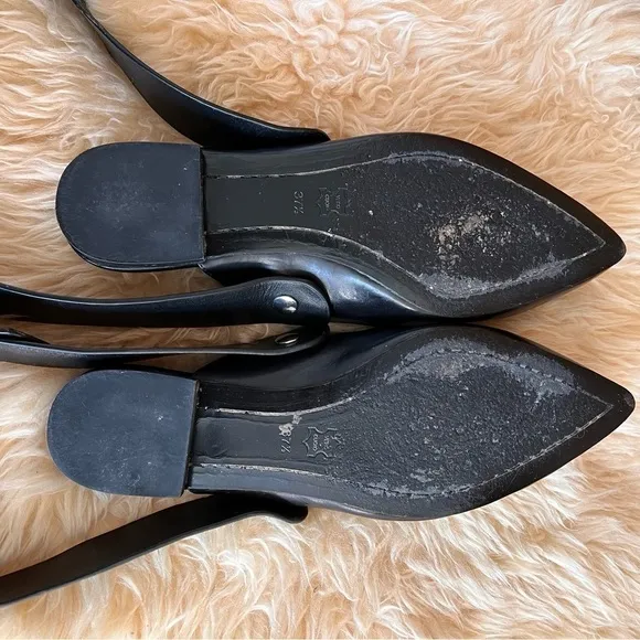 Alice   Olivia Lana Ankle Wrap Black Flats Sz-7.5