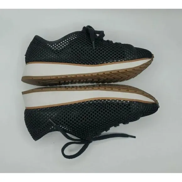 ALL BLACK Footwear Black Mesh Lace Up Sneakers Womens Size 37.5 (US) 7.5M $160