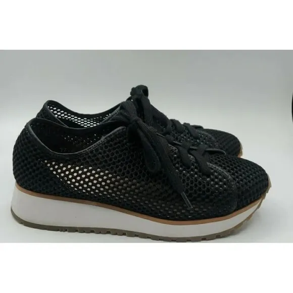 ALL BLACK Footwear Black Mesh Lace Up Sneakers Womens Size 37.5 (US) 7.5M $160