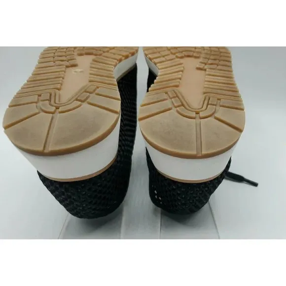 ALL BLACK Footwear Black Mesh Lace Up Sneakers Womens Size 37.5 (US) 7.5M $160