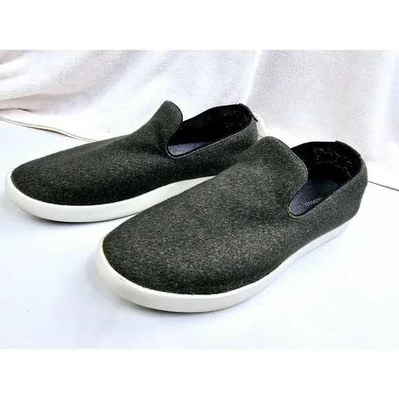 Allbirds Size 12 Men's WL Green Wool Loafers/Loungers Slip On Logo Comfort Shoes