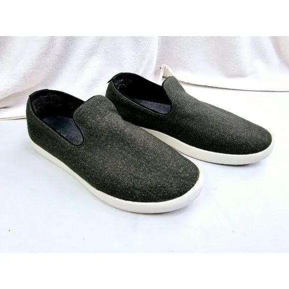 Allbirds Size 12 Men's WL Green Wool Loafers/Loungers Slip On Logo Comfort Shoes