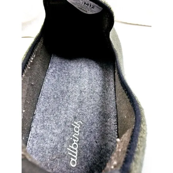 Allbirds Size 12 Men's WL Green Wool Loafers/Loungers Slip On Logo Comfort Shoes
