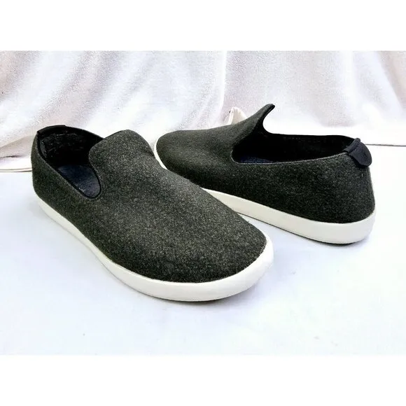 Allbirds Size 12 Men's WL Green Wool Loafers/Loungers Slip On Logo Comfort Shoes