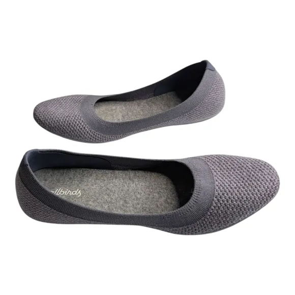 Allbirds Tree Breezers Woven Knit Round Toe Comfy Ballet Flats Seashell Blue 10