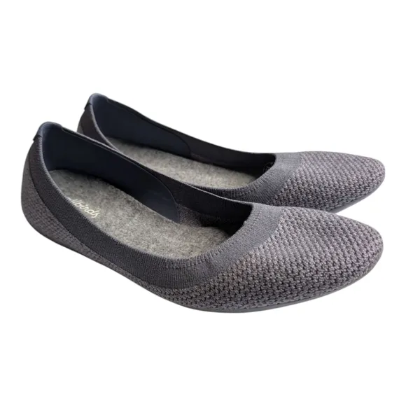 Allbirds Tree Breezers Woven Knit Round Toe Comfy Ballet Flats Seashell Blue 10