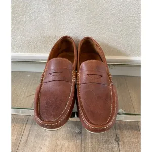 Allen Edmonds &quot;SUPER SPORT DRIVER&quot; Leather Penny Loafers 11.5 D Dark Chili