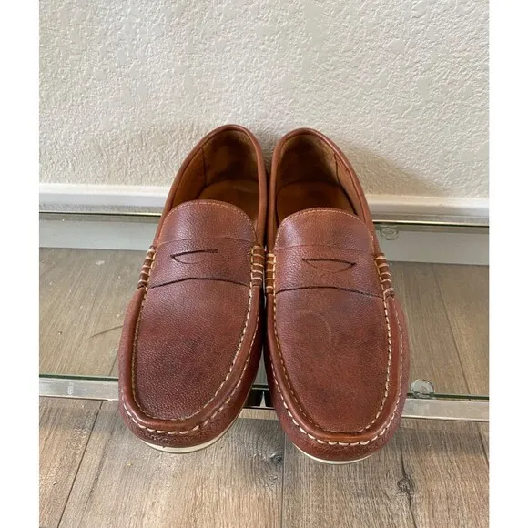 Allen Edmonds &quot;SUPER SPORT DRIVER&quot; Leather Penny Loafers 11.5 D Dark Chili