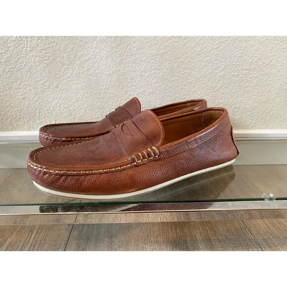 Allen Edmonds &quot;SUPER SPORT DRIVER&quot; Leather Penny Loafers 11.5 D Dark Chili