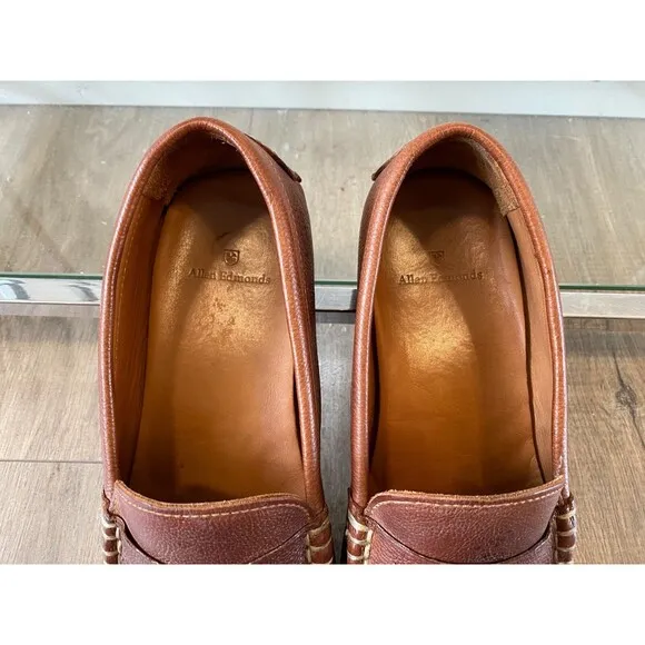 Allen Edmonds &quot;SUPER SPORT DRIVER&quot; Leather Penny Loafers 11.5 D Dark Chili