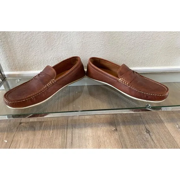 Allen Edmonds &quot;SUPER SPORT DRIVER&quot; Leather Penny Loafers 11.5 D Dark Chili