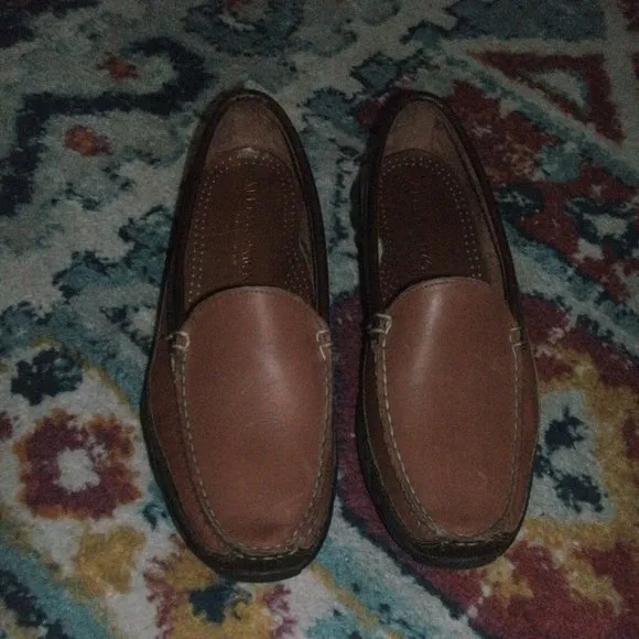 ALLEN EDMONDS Boulder Brown Leather Loafers Slip-ons Shoes with Rubber Sole 7.5