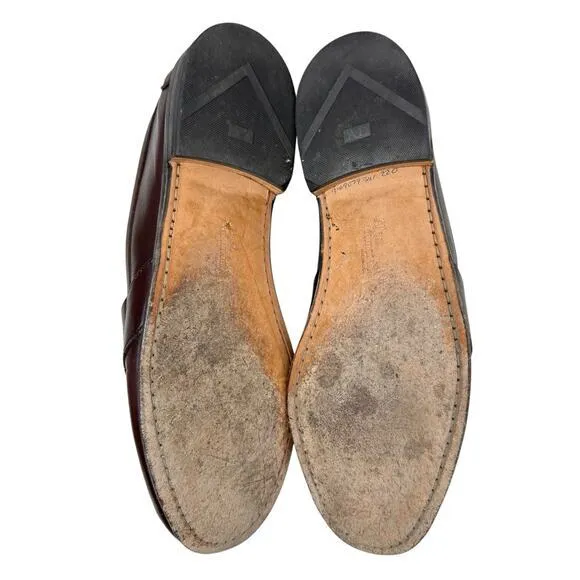 ALLEN EDMONDS Cameron Oxblood Burgundy Leather Penny Loafers‎ Slip-On Size 11 D